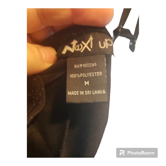 Vintage '90s Next Up Sheer Black Overlay Hi Low Dress Size Medium - Picture 11 of 13